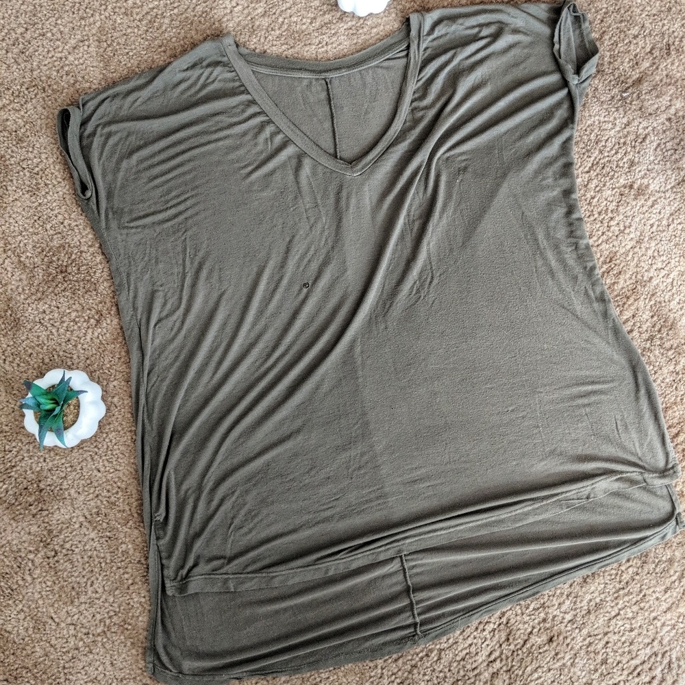 Gray-Green  super soft V-Neck Tee